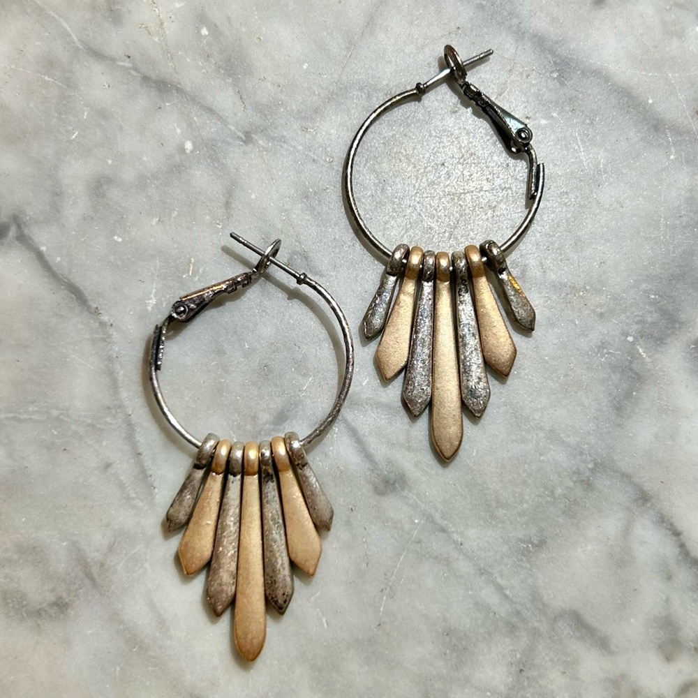 Gold and Silver Dangle Earrings